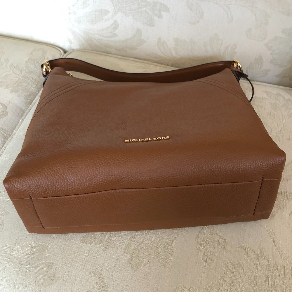 **SOLD** NWT Michael Kors Aria Luggage Brown Leather Shoulder Handbag/Crossbody - Picture 5 of 10